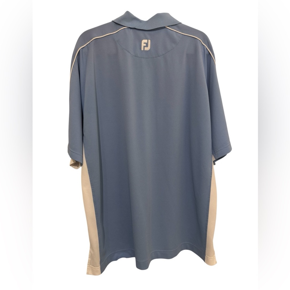 FootJoy Light Blue and White Men's Golf Polo Shirt - Picture 2 of 5